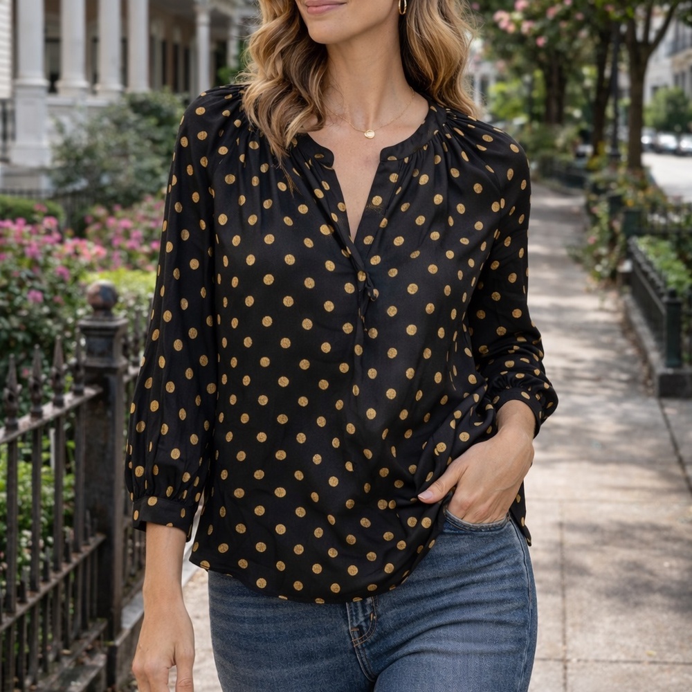 Velvet by Graham and Spencer Top, Peasant Style, Size S
